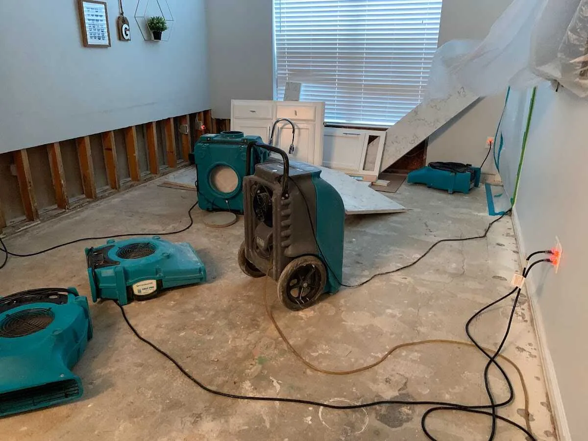 Dehumidifier in flood-cut room for Water Extraction & Removal in Ramsey